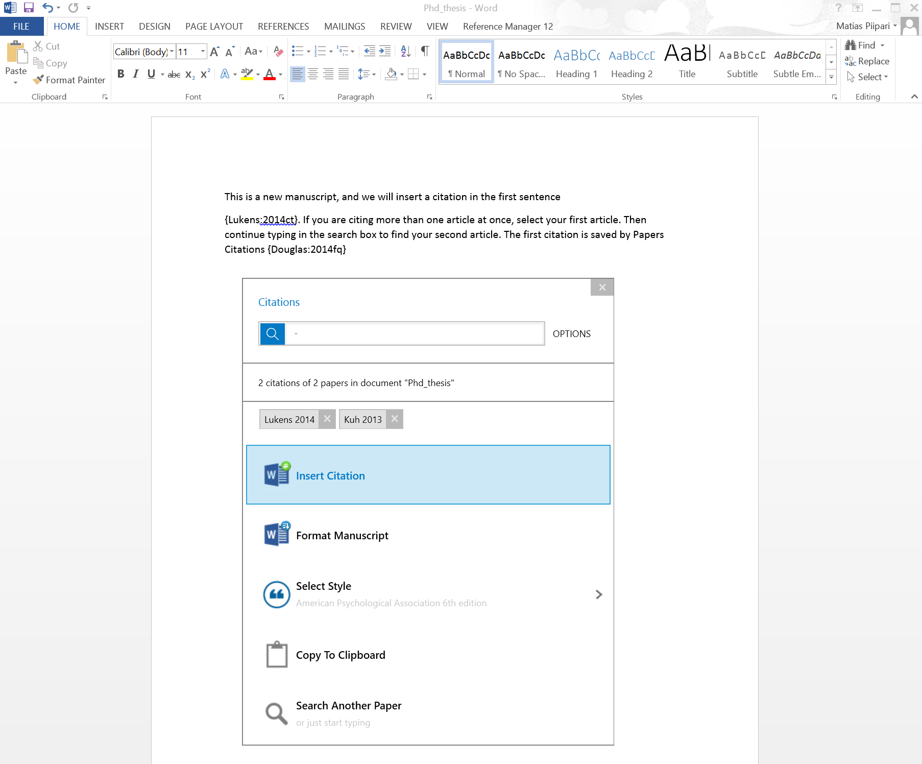 Citing multiple pages